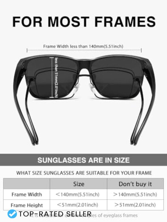 Oversized Fit Over Glasses Sunglasses Trendy Polarized UV Protection Driving